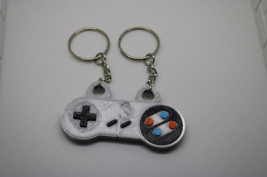 Retro Gamer's Dream: SNES Controller Matching Keychain Set