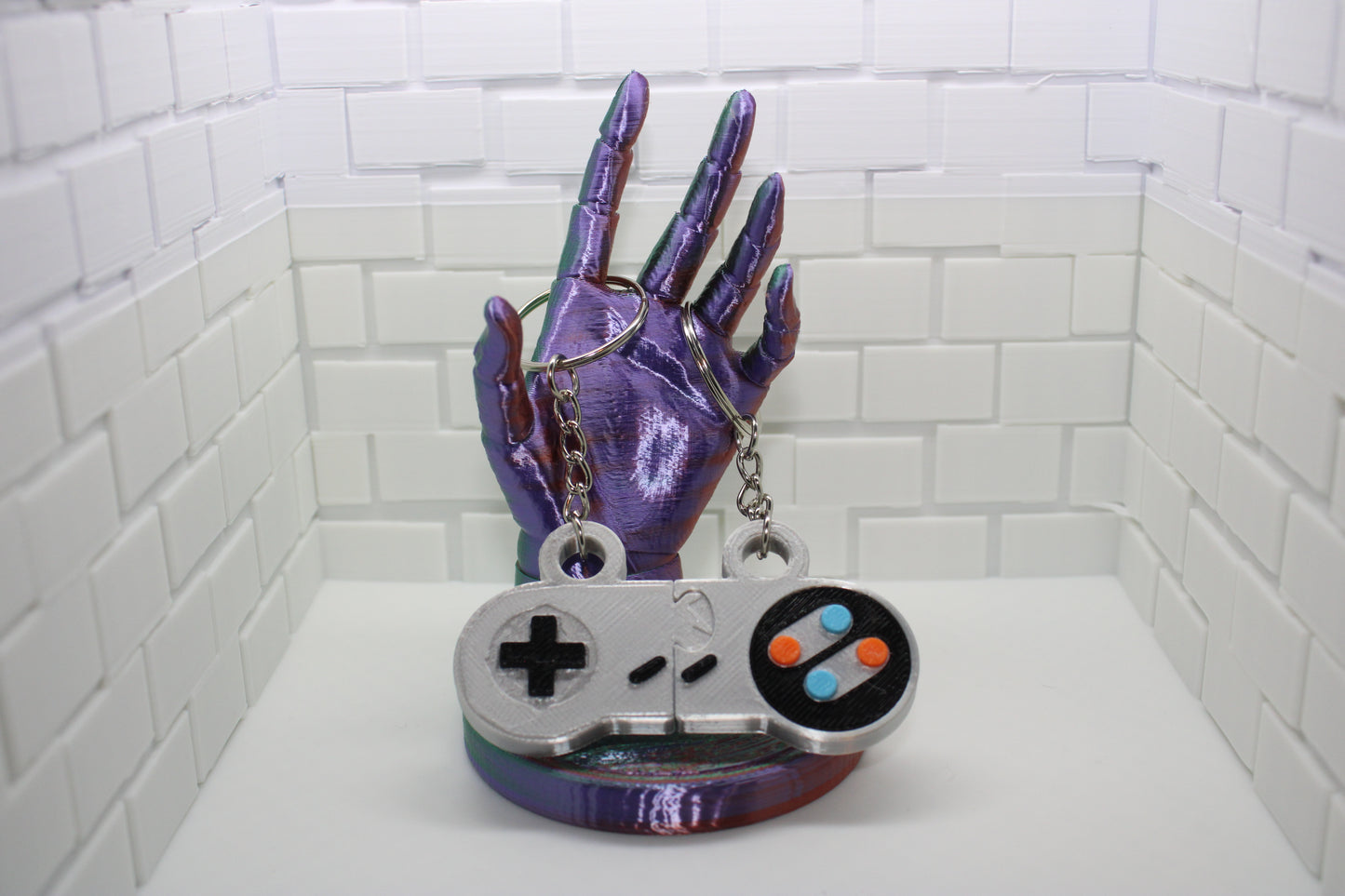 Retro Gamer's Dream: SNES Controller Matching Keychain Set