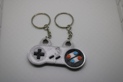 Retro Gamer's Dream: SNES Controller Matching Keychain Set