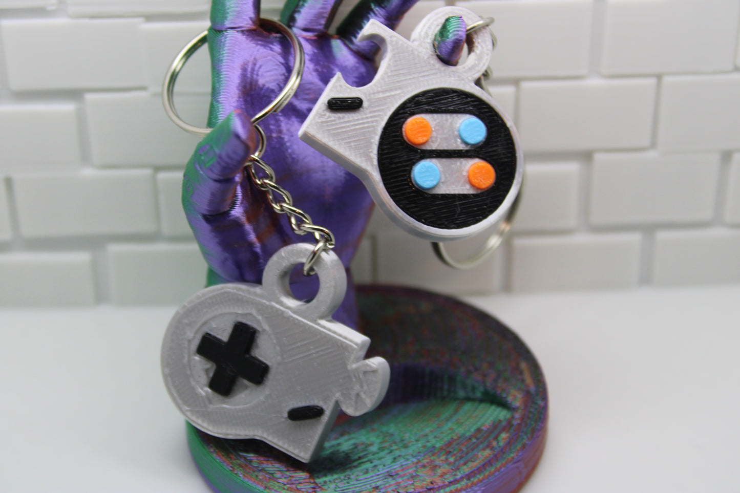 Retro Gamer's Dream: SNES Controller Matching Keychain Set