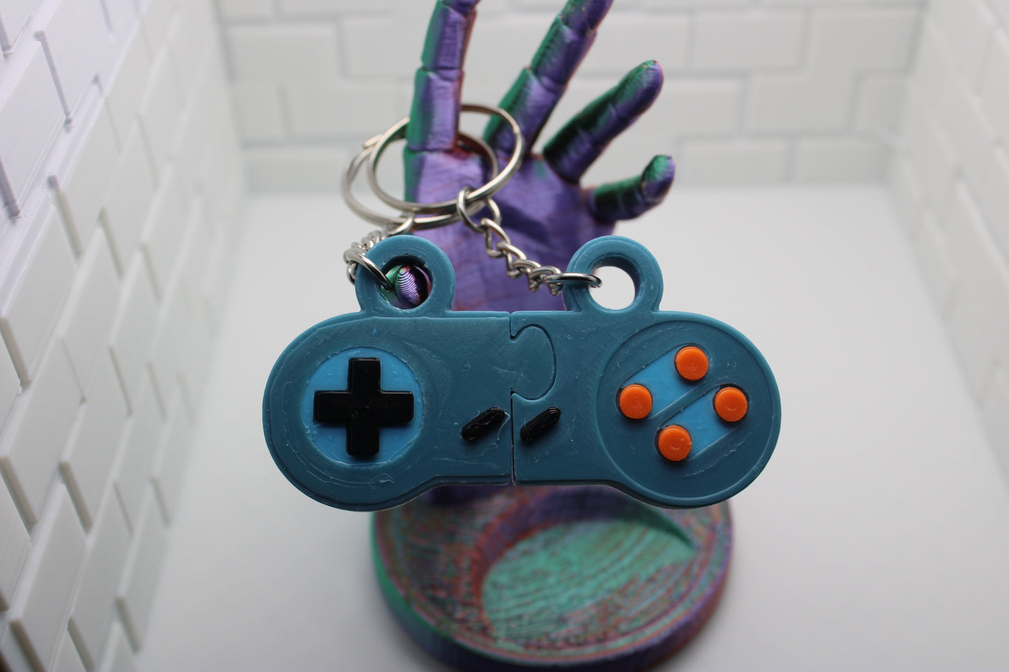 Retro Gamer's Dream: SNES Controller Matching Keychain Set
