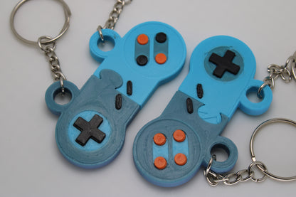 Retro Gamer's Dream: SNES Controller Matching Keychain Set