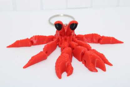 Articulated Red Lobster Keychain
