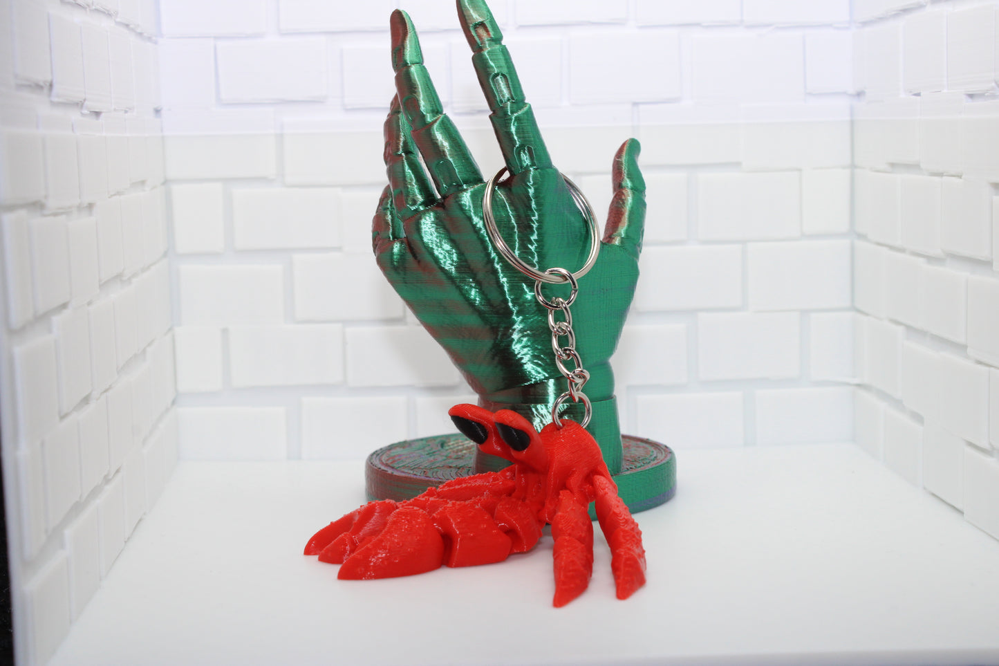 Articulated Red Lobster Keychain