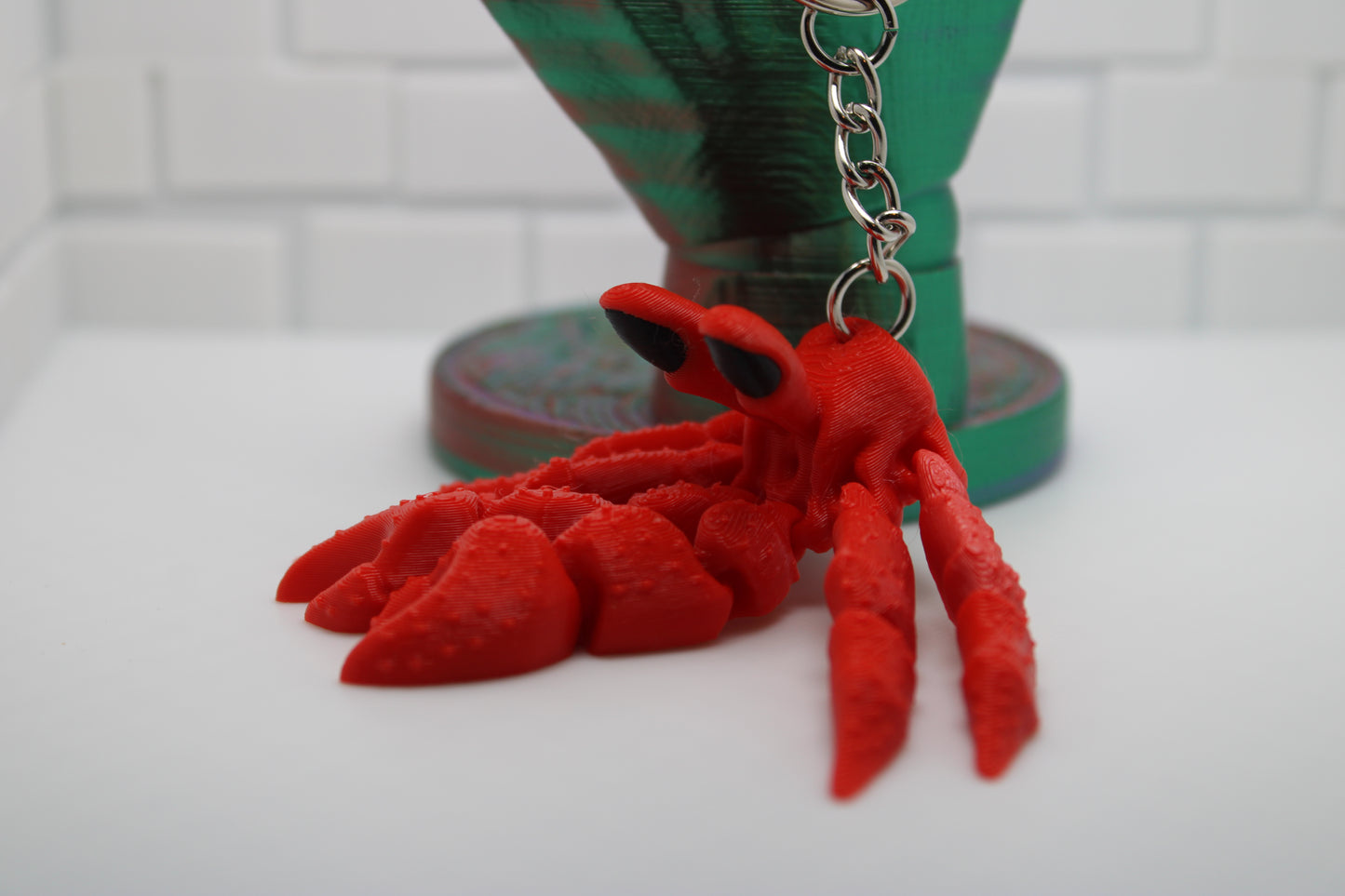 Articulated Red Lobster Keychain