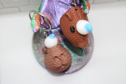 Cozy Capybara with Hat Keychain