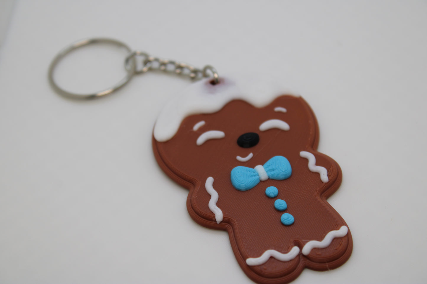Cheerful Gingerbread Man Keychain