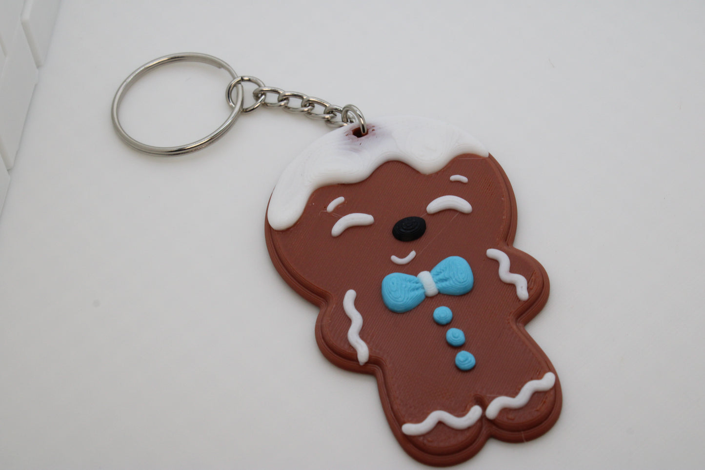 Cheerful Gingerbread Man Keychain