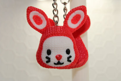 "Bunny Buddy" Knitted Texture Keychain