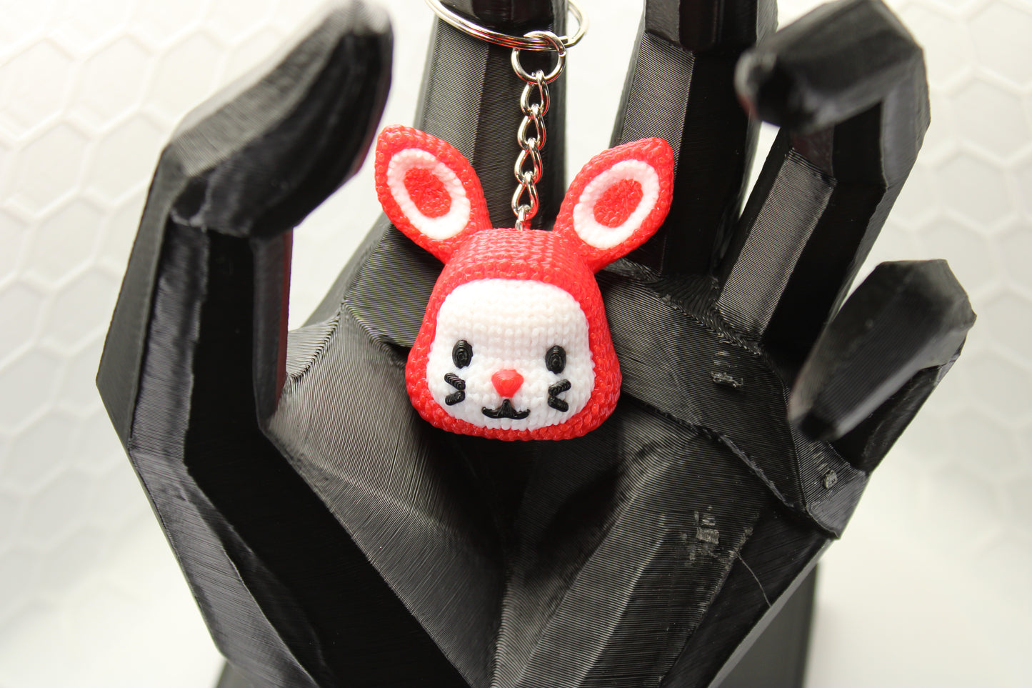 "Bunny Buddy" Knitted Texture Keychain